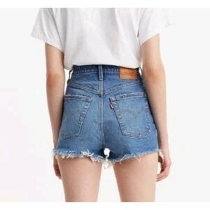 Levi's Jean Shorts Premium Ribcage Womans Size 31 Button Fly High Rise Denim